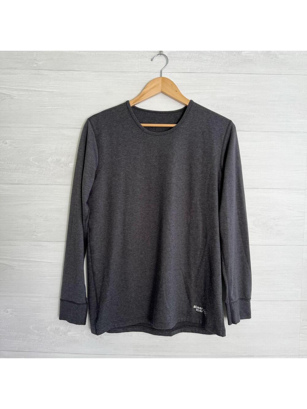 Aimer Kids Gray Heavyweight Long Sleeve Thermal Tee Size 3 (Approx. Adult Small)